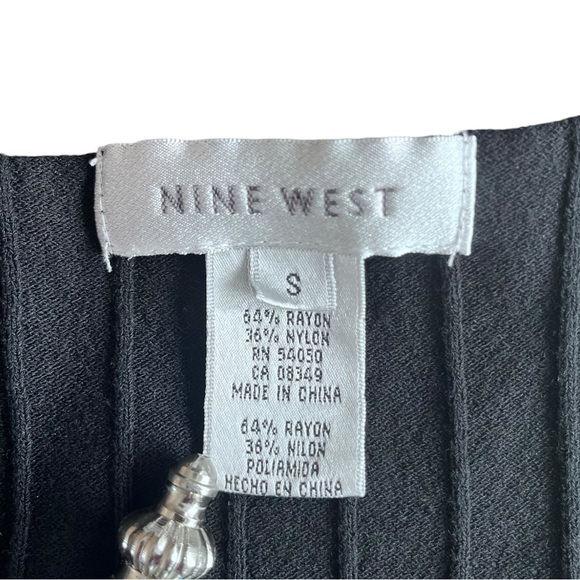 Nine West Black Ribbed Top - Picture 3 of 4